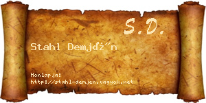 Stahl Demjén névjegykártya